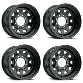 6598 Vision Set Of 4 15 Inch Hd 84h D Window Gloss Black Wheels 15x7 6x5.5 Rims -6mm