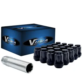 Dpc55014sb Vista Wheel Accessories 14x1.5 Bulge Acorn Spline Lug Nuts 1.38 Inch 5 Install Kit Black Sd-09