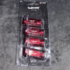 Lg0151rd Vms Racing 4pc 48mm Premium Extended Wheel Aluminum Lug Nuts 12x1.5 Red 4g