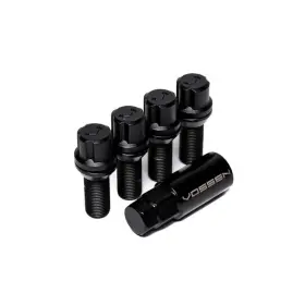 Lug-bl1425-30-bc Vossen 30mm Lock Bolt Set For 14x1.25 Wheels Black Cone Seat With 17mm Hex