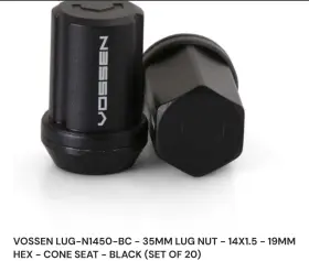 Lug-n1450-bc Vossen Wheel Lug Nuts - 14x1.5 35mm 19 Mm Hex