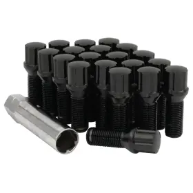W30014cbb West Coast Wheel Accessories Black Conical Spline Bolt Kit - 14x1.5 30mm Thread Length 5 Lug Install
