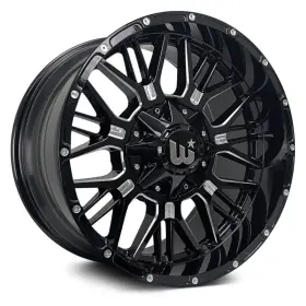 Wespx210fd-12gml Western Wheels Paxton 20x10 -12 8x165.1 124.9 Black Rims Set Of 4