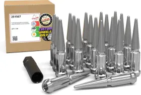 251567 Wheel Accessories Parts 20 Pcs 9/16 Inch -18 Thread Spike Spline 9/16-18 Chrome