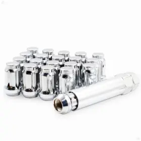 341542 Wheel Accessories Parts Ories Set Of 20 Chrome 1/2 Spline Lug Nuts 1.38 Inch Long Car Small Diameter L