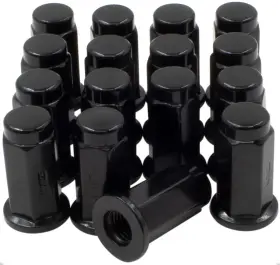 43k438blk Wheel Accessories Parts 16 Black 10x1.25 Atv And Utv Lug Nuts 14mm Hex - Fits Honda Yamaha Polaris