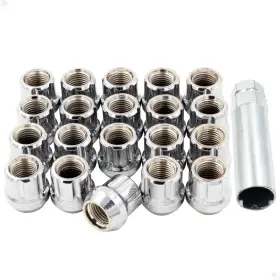 60k540 Wheel Accessories Parts Ories Set Of 20 Chrome 7/16 Small Diameter Lug Nuts Bulge Acorn Spline Dri