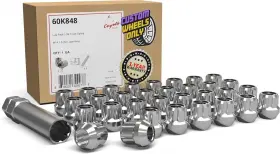 M14x1.5 Wheel Accessories Parts 60k848 32 Pcs 14x1.5 Thread Oe Acorn 1 Inch Long Spline Lug