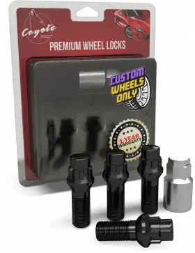 621158-28blk Wheel Accessories Parts 4 Locks Key Mercedes Gle Gls Black M15x1.25