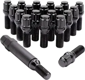 M14x1.25 Wheel Accessories Parts 810020327847 Set Of 20 Black 14x1.25 Lug 24mm Long