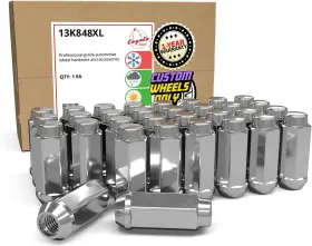 M14x1.5 Wheel Accessories Parts 810034662415 32 Pcs 14x1.5 Thread Bulge Chrome
