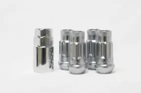 33002ss Wheel Mate For 14x1.50 Monster Lug Satin Silver Locking Nut Set Of 4