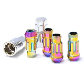33002n Wheel Mate Mutkei Muteki Monster Locking Lug Nut Set Of 4 - Chrome Neon 14x1.50