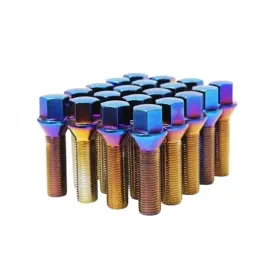 Tlx-whm40603un-cl360a70 Wheel Mate Lug Bolt Mevius Series 50mm Set Of 20 Cone Seat Blue Neon