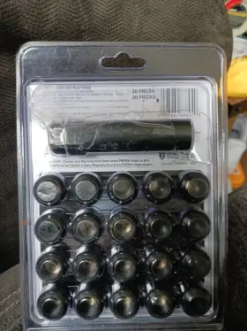 783-804 White Knight 097984838040 Tuner Lugs 20 Piece Spline Lock Nut Kit Matte Black Half Inch Right