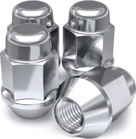 M12x1.50 White Knight 1707s-4 Bulge Acorn Lug Nuts For Selective 4 Pack Chrome