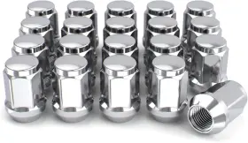 1907s-20am White Knight M12x1.50 Solid Piece Bulge Acorn Lug 20 Pack No Cap Chrome