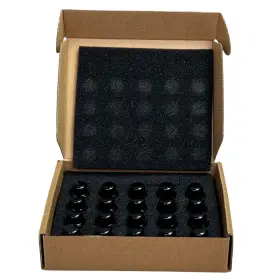 1707sbk-20am White Knight 197984000208 Bulge Acorn Lug Nut Set 20 Piece Black M12 1.50 Thread