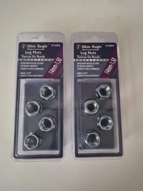 14mm-1.50 White Knight 213094 Open End Acorn Wheel Lug Nuts - 3/4 Inch Hex 4/pack