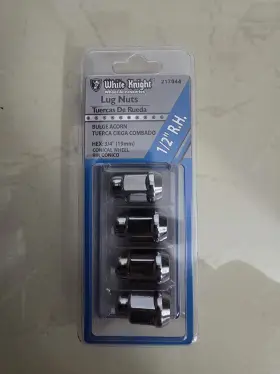 217044 White Knight Lug Nuts - 217044- 1/2 Inch Rh Bulge Acorn 3/4 Hex 4/pack