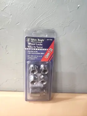 12mm-1.50 White Knight 241705 Wheel Lock Set 4 Piece Open End Acorn