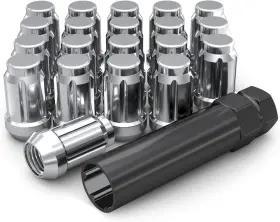 3806-20am White Knight Chrome M12x1.25 Spline Lug Nut With 20 Pack