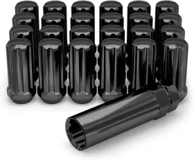3809lbk-24am White Knight M14x1.50 Black Chrome Duplex 7 24 Pack