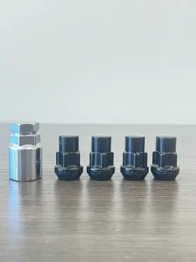 40900sbk White Knight 14x1.5 M14x1.5 Black Ext Acorn Wheel Lug Nut Locks Set Of 4