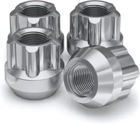 M14x1.5 White Knight 41900 Thread Lug Nuts For Aftermarket Or 14mm X 1.50 Chrome