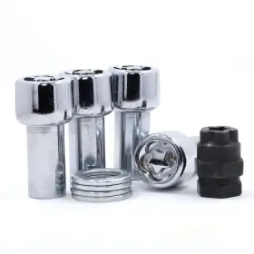 46700 White Knight Mag Lug Wheel Lock Nuts Sst Xl 1.3 Inch Shank 12x1.5 Chrome Locking Lugs Set Of 4