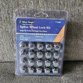 12mm-1.25 White Knight 723806 Spline Wheel Lock Kit Glossy Silver723806 20 Piece New