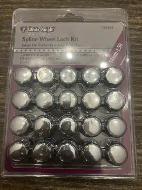 733809 White Knight Wheel Lock Kit 14mmx1.50 Duplex Spline Acorn 20 Pk