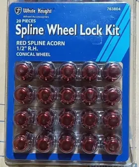 763804-red White Knight 763804 Spline Wheel Lock Kit 1/2 Inch R.h. Conical 20pcs