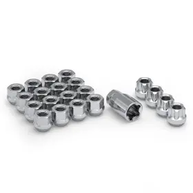 791307-1sam White Knight M12x1.5 Chrome Open End Bulge Acorn Lug Nut Kit With Wheel Locks 20 Pack