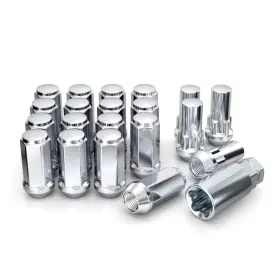 791909xlam White Knight Wheel Accessories Chrome M14x1.50 Xl Bulge Acorn Lug Nut Kit Wi