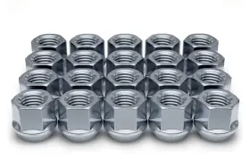 1306-1s-20am White Knight Wheel Accessories 20 Pack Chrome 12mm X1.25 Open-end Acorn Lug Nut 20pc