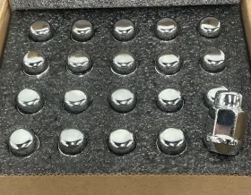 1074s-20am White Knight Wheel Accessories 1704s-20am 1/2 Inch X 20 Chrome Lug Nuts Bulge Acorn Pack Chevy C10