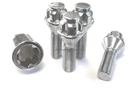 41803 White Knight Wheel Accessories 12x1.25 Chrome Cone Conical Seat Lug Bolt Locks 28mm Jeep Renegade Fiat