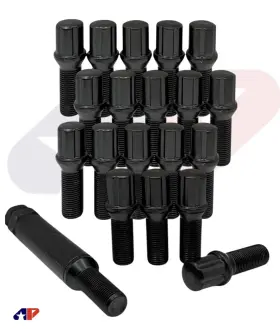 6s14125 White Knight Wheel Accessories 6s14125/28b 20x Bmw Mini Black 14x1.25 Spline Tuner Lug Bolts 30mm Shank Fit F-body G-body