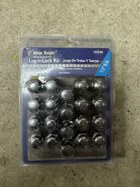 721704 Whiteknight White Knight Lug Lock 20 Piece Chrome 1/2 Rh 3/4 Acorn