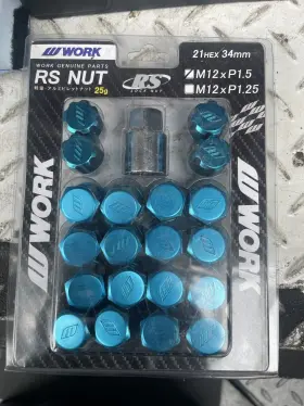 21hex Work 573202533387 Wheels Rs Nuts M12 X P1.5 34mm 25g Blue Lock Nut