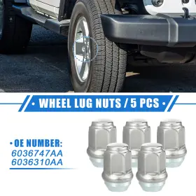 No.6036747aa X Autohaux 6036747aa/6036310aa/6036310aa 5pcs Wheel Lug Nuts For Jeep Wrangler Liberty Dodge Challenger