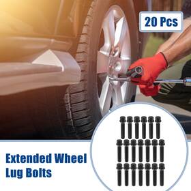 X Autohaux 724117410230 20pcs M14x1.5 Extended Wheel Lug Bolts Ball Seat 65mm Shank For Vw Audi