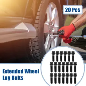 M14x1.25 X Autohaux 724117410308 20pcs Extended Wheel Lug Bolts Conical Seat 45mm Shank For Bmw