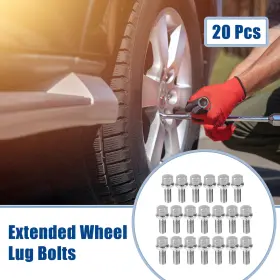M12x1.25 X Autohaux 724117410360 20pcs Extended Wheel Lug Bolt Ball Seat 28mm Shank For Mercedes Benz