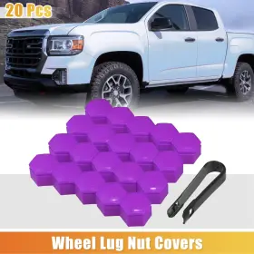 X Autohaux 724117441005 20 Pcs 22mm Wheel Lug Nut Cover For Land Rover Range Sport 06-13 Purple