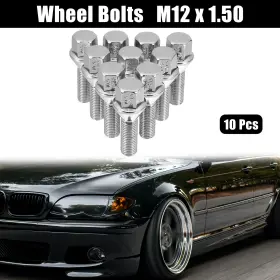 X Autohaux 781913386909 Car M12 1.5 Wheel Bolt Taper 60 Bolts Lug Nuts Studs Set 10pcs