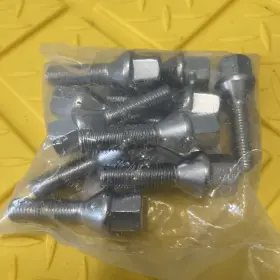 X Autohaux 781913387197 M12 1.5 Wheel Bolts Taper Lug Nuts Chrome Studs Set 10pcs