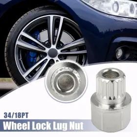 X Autohaux 782685719964 34/18pt Hollow Car Anti Theft Wheel Lock Lug Nut Screw Removal Key For Bmw