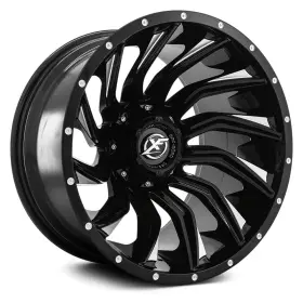 Xf-224209051271397 Xf Off-road 12gbm Xf-224 Wheels 20x9 12 5x139.7 78.1 Black Rims Set Of 4